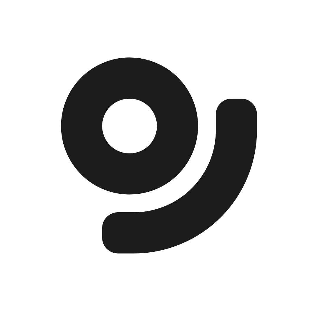 the square snails.fm avatar in brand ink on a white ground